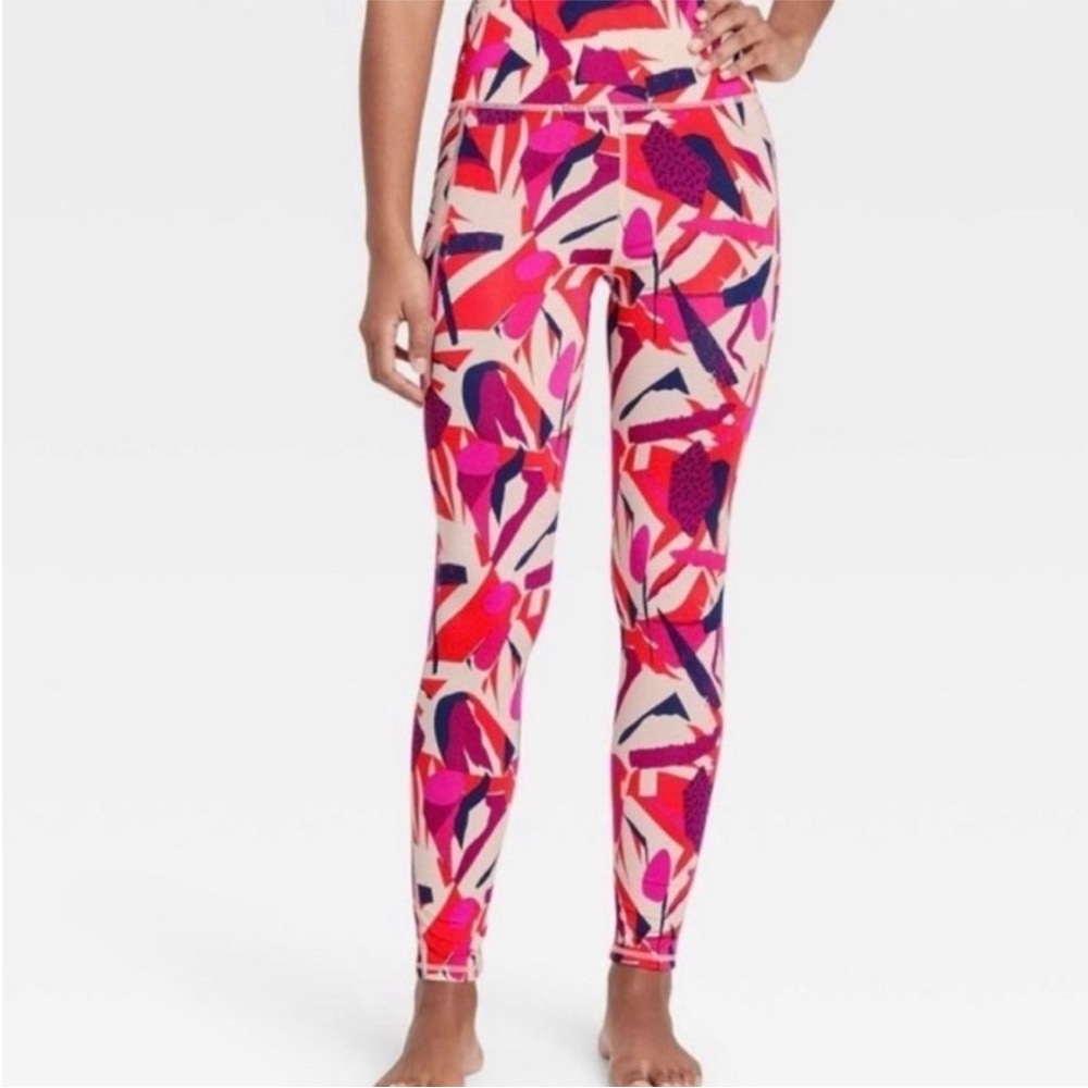 J. Dow Fitness Colorful Abstract Print Leggings